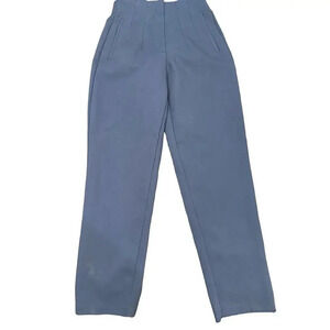 Zara Women's Blue Straight Leg Adjustable Waist Cropped Pant Size Small